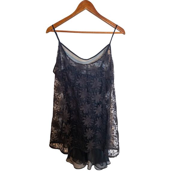 Vintage 90s Victoria's Secret Gold Label Black Lace Babydoll Slip Gown Large - Picture 4 of 7